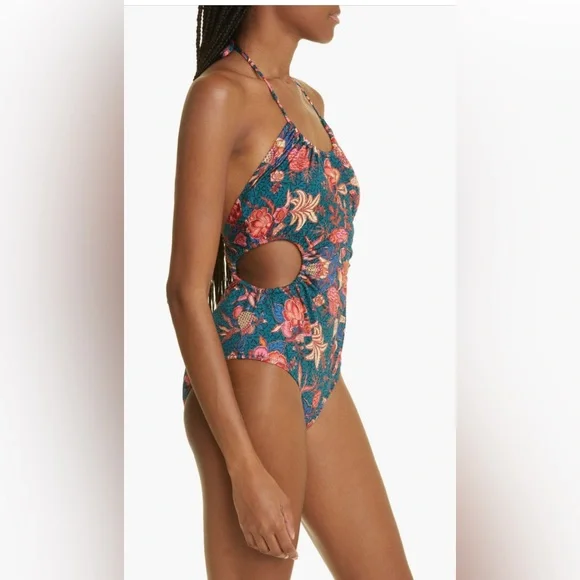 ULLA JOHNSON ‘MABEL PRINT RUCHED CUTOUT’ SWIMSUIT, Medium, $425 - Picture 8 of 15